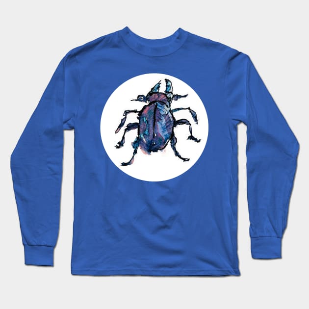 Watercolor Beetle Long Sleeve T-Shirt by MSBoydston